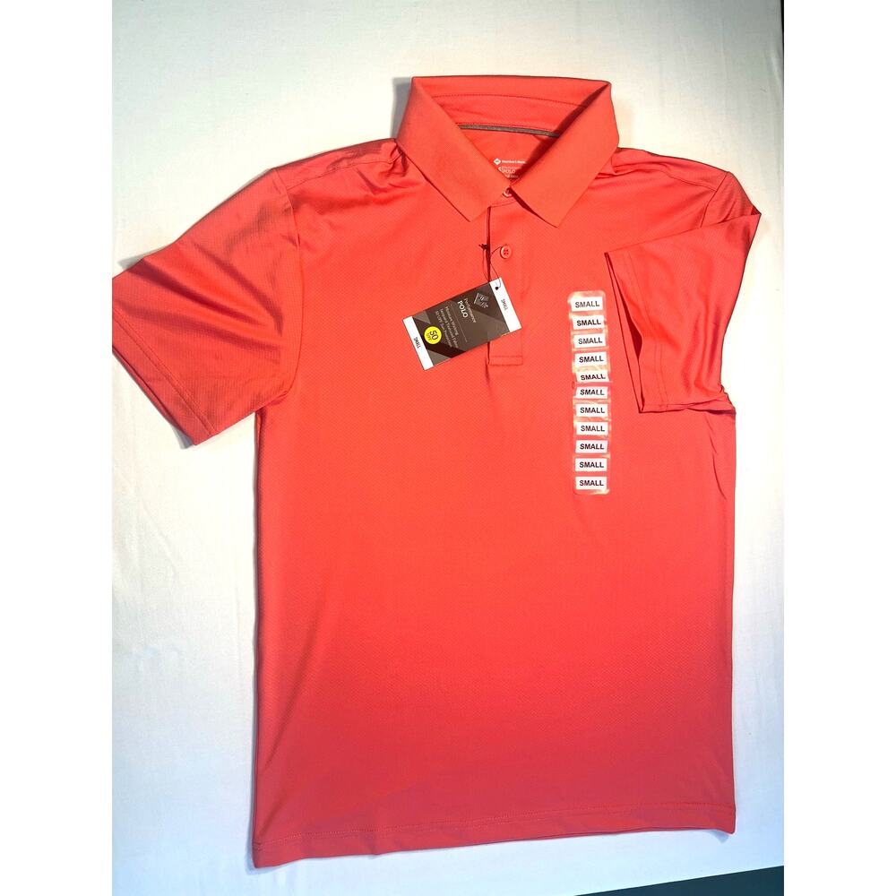 Member's Mark Moisture Wicking 50 UPF Sun Protection Performance Polo Sz S Coral